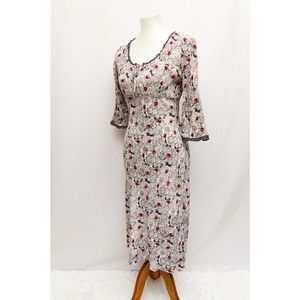 Angie womens dress red white roses L